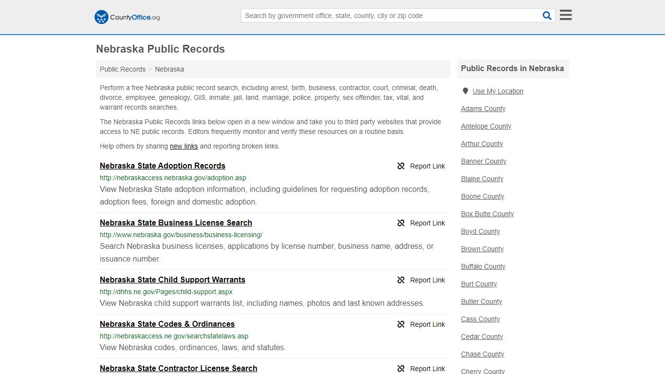 Public Records - Nebraska (Business, Criminal, GIS, Property & Vital ...